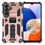 For Samsung Galaxy A15 Armor Shockproof TPU + PC Magnetic Phone Case with Holder(Rose Gold)