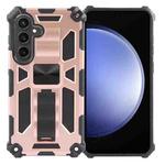 For Samsung Galaxy S24 5G Armor Shockproof TPU + PC Magnetic Phone Case with Holder(Rose Gold)