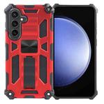 For Samsung Galaxy S24+ 5G Armor Shockproof TPU + PC Magnetic Phone Case with Holder(Red)