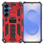 For Samsung Galaxy S25+ 5G Armor Shockproof TPU + PC Magnetic Phone Case with Holder(Red)