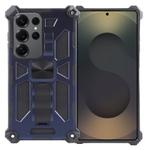 For Samsung Galaxy S25 Ultra 5G Armor Shockproof TPU + PC Magnetic Phone Case with Holder(Blue)