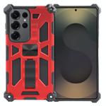 For Samsung Galaxy S25 Ultra 5G Armor Shockproof TPU + PC Magnetic Phone Case with Holder(Red)