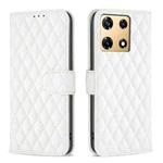 For Infinix Note 30 Pro Diamond Lattice Wallet Flip Leather Phone Case(White)