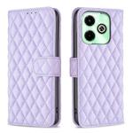 For Infinix Hot 40/40 Pro Diamond Lattice Wallet Flip Leather Phone Case(Purple)