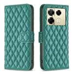 For Infinix Note 40 Pro 4G/5G/40 Pro+ 5G Diamond Lattice Wallet Flip Leather Phone Case(Green)