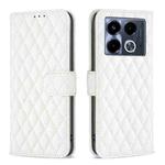 For Infinix Note 40 4G Diamond Lattice Wallet Flip Leather Phone Case(White)