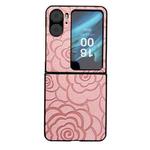 For OPPO Find N2 Flip Impression Flower Pattern Protective Phone Case(Pink)
