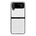For Samsung Galaxy Z Flip4 Impression Flower Pattern Protective Phone Case(White)