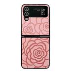 For Samsung Galaxy Z Flip4 Impression Flower Pattern Protective Phone Case(Pink)