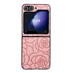 For Samsung Galaxy Z Flip5 Impression Flower Pattern Protective Phone Case(Pink)