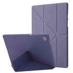 For Samsung Galaxy Tab A9 TPU Deformation Multi-Fold Leather Tablet Case(Lavender Grey)