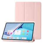 For Huawei Matepad 11 2021 / 2023 Clear Acrylic 3-Fold Leather Tablet Case(Pink)