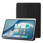 For Huawei Matepad 11 Pro 2022 Clear Acrylic 3-Fold Leather Tablet Case(Black)