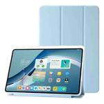 For Huawei Matepad 11 Pro 2024 Clear Acrylic 3-Fold Leather Tablet Case(Ice Blue)