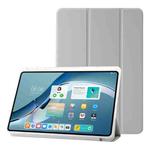 For Huawei MatePad Pro 13.2 2023 Clear Acrylic 3-Fold Leather Tablet Case(Grey)