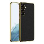 For Samsung Galaxy S24+ 5G GKK Plating TPU + Leather Full Coverage Phone Case(Black)