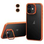 For iPhone 11 Lens Holder Frosted Phone Case(Orange)