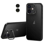 For iPhone 11 Lens Holder Frosted Phone Case(Black)