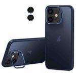 For iPhone 11 Lens Holder Frosted Phone Case(Blue)
