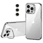 For iPhone 12 Pro Max Lens Holder Frosted Phone Case(Transparent)