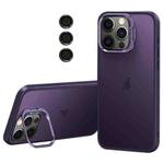 For iPhone 12 Pro Max Lens Holder Frosted Phone Case(Purple)