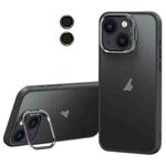 For iPhone 13 Lens Holder Frosted Phone Case(Grey)