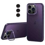 For iPhone 13 Pro Max Lens Holder Frosted Phone Case(Purple)