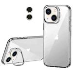 For iPhone 14 Plus Lens Holder Frosted Phone Case(Transparent)