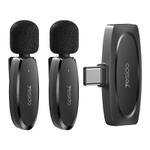 YESIDO KR13 Dual Low-latency Wireless Lavalier Microphone with Type-C Receiver(Black)