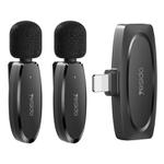 YESIDO KR14 Dual Transmitter Low-latency Wireless Lavalier Microphone with 8 Pin Receiver(Black)