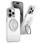For iPhone 15 Pro MagSafe 360 Rotate Ring Holder PC Phone Case(White)