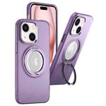 For iPhone 15 Plus 360 Rotate Ring Holder MagSafe PC Phone Case(Purple)