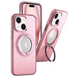 For iPhone 15 360 Rotate Ring Holder MagSafe PC Phone Case(Pink)