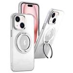 For iPhone 15 MagSafe 360 Rotate Ring Holder PC Phone Case(White)