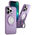 For iPhone 13 Pro Max MagSafe 360 Rotate Ring Holder PC Phone Case(Purple)