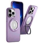 For iPhone 13 Pro MagSafe 360 Rotate Ring Holder PC Phone Case(Purple)