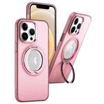 For iPhone 12 / 12 Pro MagSafe 360 Rotate Ring Holder PC Phone Case(Pink)