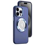 For iPhone 15 Pro Max MagSafe Skin-feel CD Texture PC Phone Case(Dark Blue)