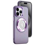 For iPhone 15 Pro MagSafe Skin-feel CD Texture PC Phone Case(Purple)