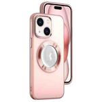 For iPhone 15 Plus MagSafe Skin-feel CD Texture PC Phone Case(Pink)