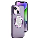 For iPhone 14 Plus MagSafe Skin-feel CD Texture PC Phone Case(Purple)