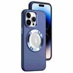 For iPhone 14 Pro MagSafe Skin-feel CD Texture PC Phone Case(Dark Blue)
