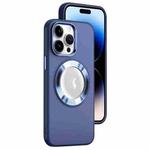 For iPhone 14 Pro Max MagSafe Skin-feel CD Texture PC Phone Case(Dark Blue)