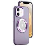 For iPhone 12 / 12 Pro MagSafe Skin-feel CD Texture PC Phone Case(Purple)