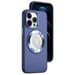 For iPhone 12 Pro Max MagSafe Skin-feel CD Texture PC Phone Case(Dark Blue)