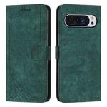 For Google Pixel 10 Pro XL Skin Feel Stripe Pattern Leather Phone Case with Lanyard(Green)