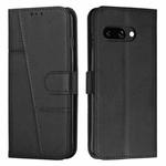 For Google Pixel 9a Stitching Calf Texture Buckle Leather Phone Case(Black)