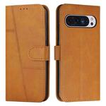 For Google Pixel 10 / 10 Pro Stitching Calf Texture Buckle Leather Phone Case(Yellow)
