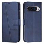 For Google Pixel 10 / 10 Pro Stitching Calf Texture Buckle Leather Phone Case(Blue)