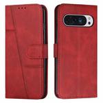 For Google Pixel 10 / 10 Pro Stitching Calf Texture Buckle Leather Phone Case(Red)